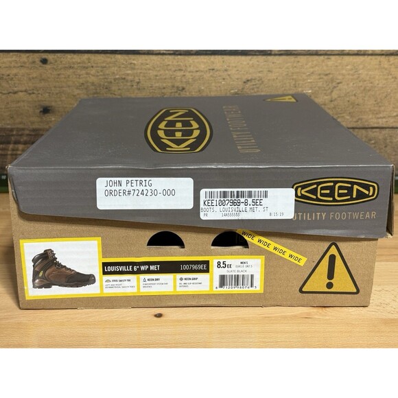 NEW Keen Louisville WP Met Brown Black Waterproof Work Boots Men's Size 8.5 EE - Picture 9 of 10